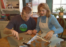 SOT dog biscuits 5 scoop onto pan